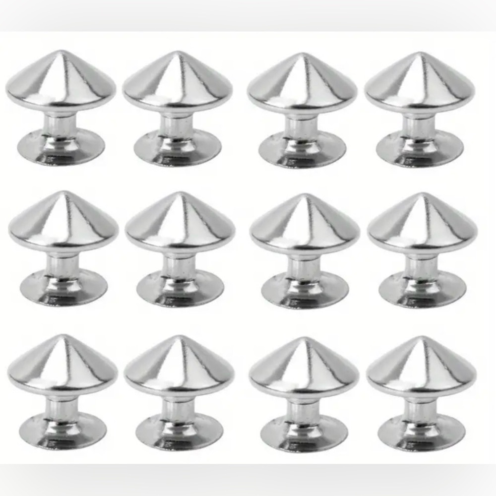 100 Silver Alloy Cone Spikes, Embellished for Jewelry, Home & Clothing, New